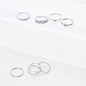 Delicate Silver Ring Set