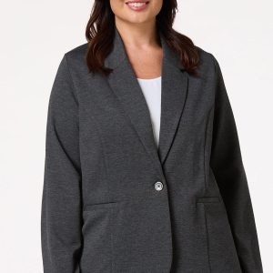Plus Size Solid Ponte Blazer