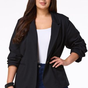 Plus Petite Solid Ponte Blazer