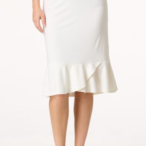 Ponte Flounced Hem Skirt