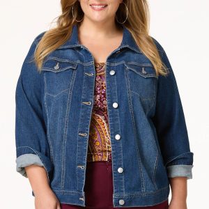 Plus Size Classic Denim Jacket