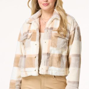 Faux Fur Check Jacket