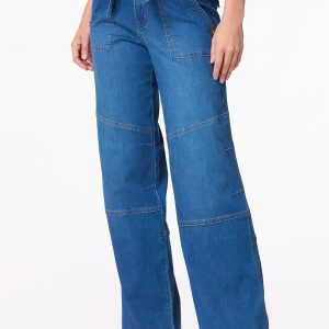 Petite Tie Waist Moto Jeans