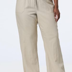 Plus Petite Solid Linen Beach Pants