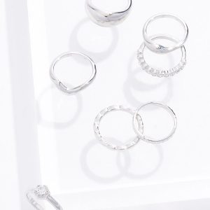 Glass Band Multi Ring Set