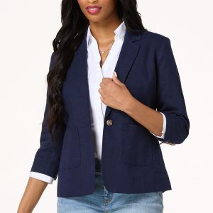 Solid Linen Blazer