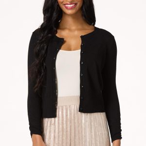 Solid Knit Button Down Cardigan Sweater