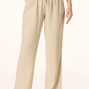 Petite Solid Linen Beach Pants