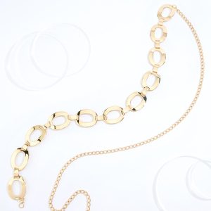 Plus Size Gold Oval Chain Belt