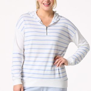 Stripe Hooded Top