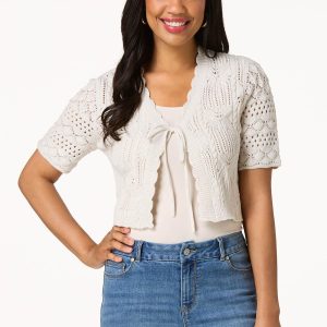 Crochet Front Tie Cardigan