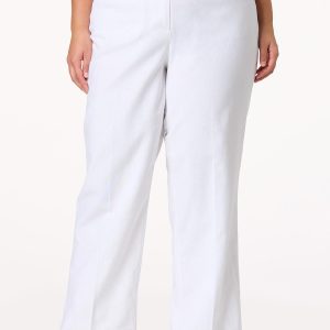 Plus Petite White Linen Trouser Pants