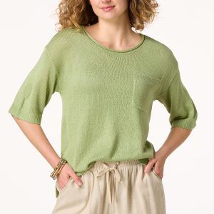 Green Drop Shoulder Sweater