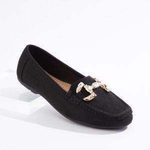 Wide Width Stone Hardware Moccasin Flats