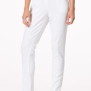 Petite Ivory Slim Ankle Pants