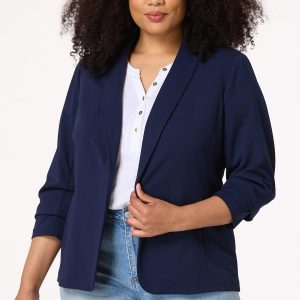 Plus Size Crepe Shawl Blazer