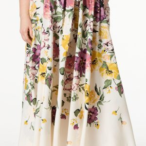 Plus Size Garden Floral Maxi Skirt