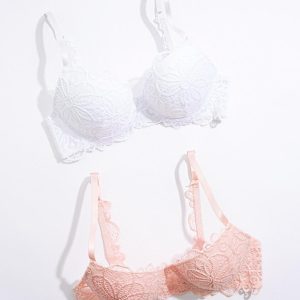 Plus Size Lace Blossom Bra Set