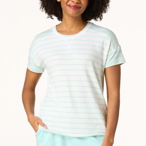 Minty Stripe French Terry Top