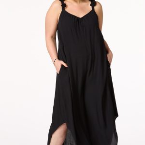 Plus Size Rosette Strap Genie Jumpsuit