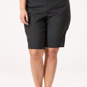 Plus Size Dressy Denim Bermuda Shorts