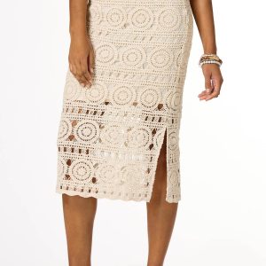 Natural Crochet Midi Skirt