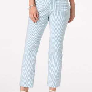 Stripe Bengaline Ankle Pants