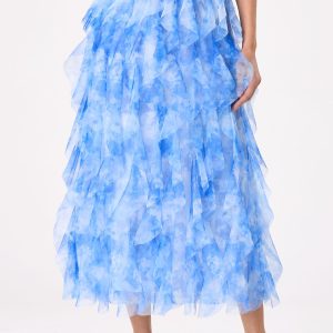 Tie Dye Ruffled Mesh Skirt
