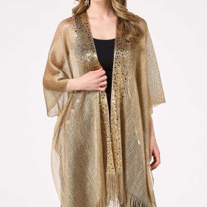 Metallic Fringe Sequin Kimono