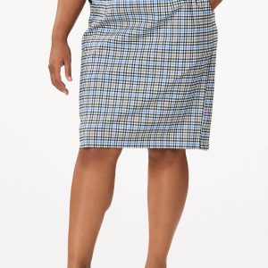 Plus Size Checkered Pencil Skirt