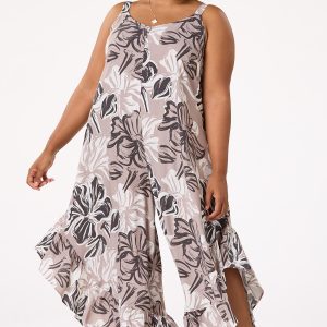 Plus Size Ruffled Hem Jumpsuit