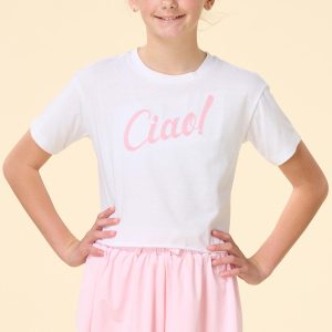 Girls Embroidered Ciao Tee