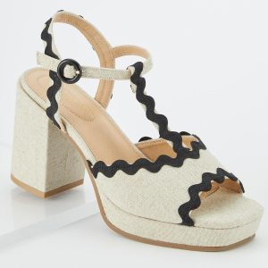 Ric Rac Linen Heeled Sandals