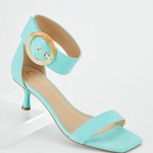 Faux Suede Heeled Sandals