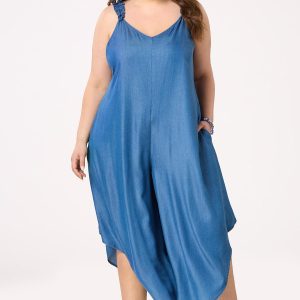 Plus Size Chambray Genie Jumpsuit