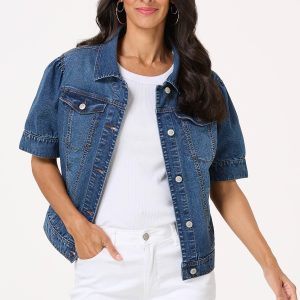 Puff Sleeve Denim Jacket