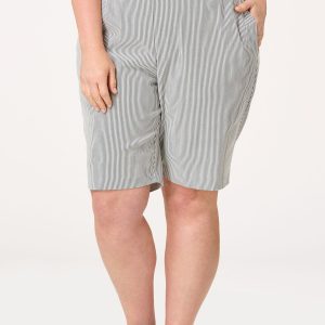 Plus Size Seersucker Bermuda Shorts