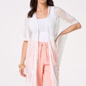Pointelle Lightweight Knit Kimono
