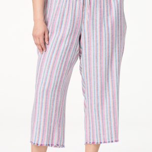 Plus Size Multi Stripe Cropped Pants