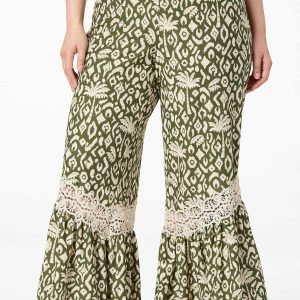 Plus Petite Tropical Lace Insert Pants
