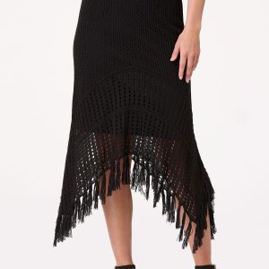 Crochet Handkerchief Hem Midi Skirt