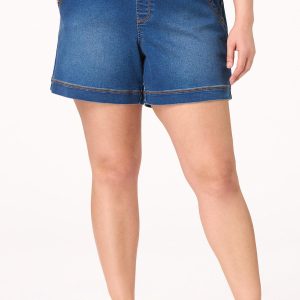 Plus Size High Rise Denim Shorts