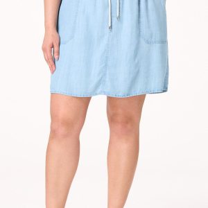 Plus Size Smocked Drawstring Skort