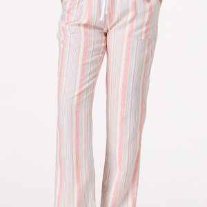 Petite Coral Stripe Beach Pants