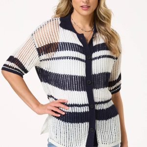 Button Front Open Knit Sweater