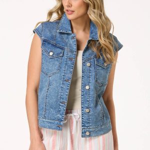 Denim Cap Sleeve Vest
