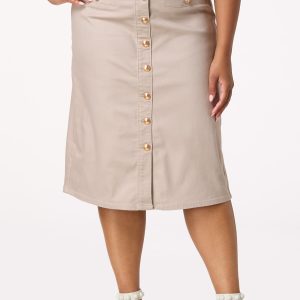 Plus Size Pencil Denim Skirt