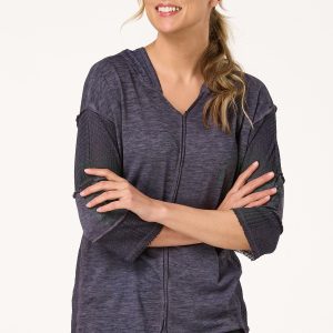 Waffled Panel Hooded Top