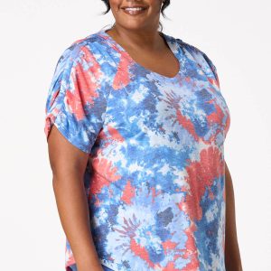 Plus Size Tie Dye Hooded Top