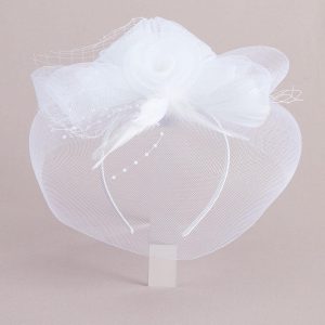 Feather Pearl Veil Fascinator